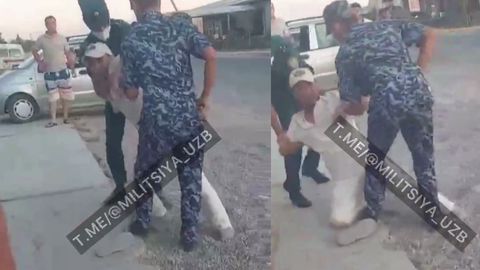 Паркентда ИИБ ходимлари фуқарога куч ишлатгани тасвирланган видео бўйича маълумот берилди