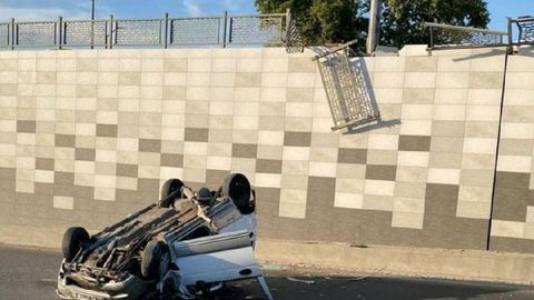 Toshkentda sobiq “TAPOiCh” yonidagi uch qavatli ko‘prikdan Matiz tushib ketdi
