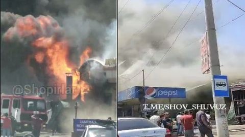 Юнусободдаги кафеларнинг бирида ёнғин чиқди (видео)