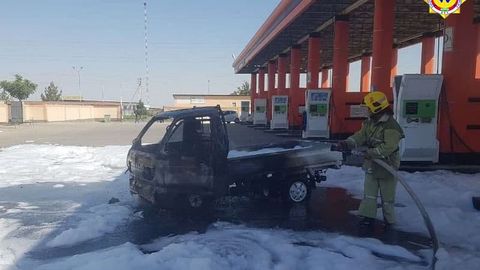 Navoiydagi zapravkada Labo yonib ketdi