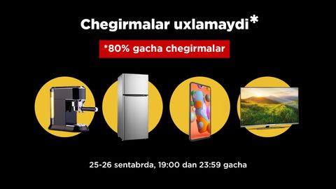 Texnomart’ning chegirmalar tunida 80 foizgacha chegirma bilan texnika xarid qiling