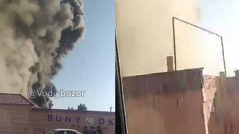 Qashqadaryodagi korxonalardan birining omborxonasida yong‘in chiqdi (video)