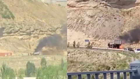 Namanganda “Zil-53” yuk mashinasida yong‘in chiqdi (video)