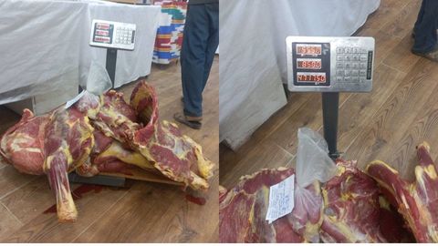 Сурхондарёда 55 кг истеъмолга яроқсиз гўштни сотиш учун олиб кетаётганлар аниқланди