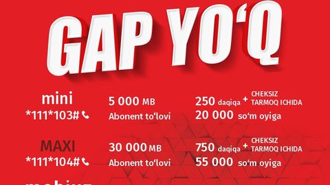 Mobiuz internet foydalanuvchilariga mo‘ljallangan tariflarni ko‘paytirdi