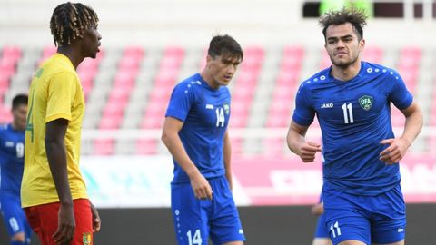 International friendly match. National team of Uzbekistan defeat Cameroon