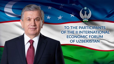 President Shavkat Mirziyoyev welcomes Economic Forum participants