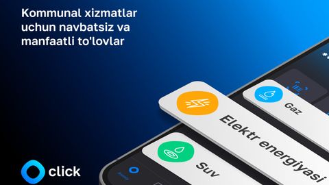 Kommunal xizmatlarni Click orqali to&lsquo;lang va vaqtingizni, mablag&lsquo;ingizni tejang hamda kvitansiya oling