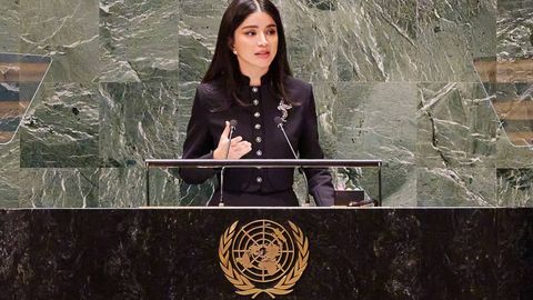 Saida Mirziyoyeva delivers&nbsp; speech at UN 2023 Water Conference