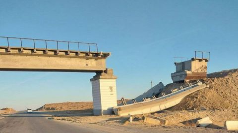 Railway bridge under construction in Amudarya partially collapsed&nbsp;