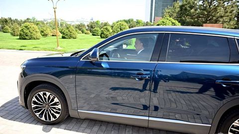 President Shavkat Mirziyoyev receives EV under Togg automotive brand