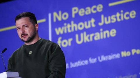 Ukraine's Zelenskiy calls for new tribunal during visit to The Hague