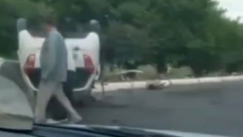 Андижонда учта машина тўқнашувида улардан бири ағдарилиб кетди (видео)