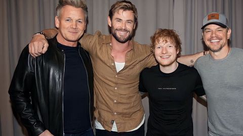 Gollivud yulduzi Kris Xemsvort Ed Shiranning konsert dasturida ishtirok etdi (foto)