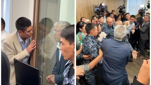 Сын экс-министра подрался с охранниками в суде, после того как его отцу дали 8 лет тюрьмы (видео)