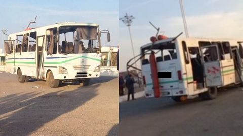 Қашқадарёда Isuzu автобусининг газ баллони портлаб кетди