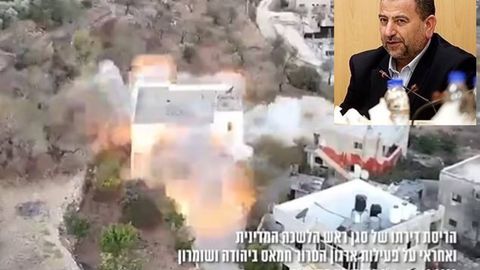 Исроил ҲАМАС етакчисининг уйини портлатиб юборди (видео)
