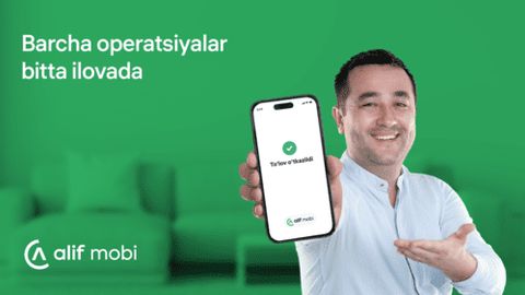 alif mobiъни юклаб олинг ва телефон, коммунал хизматлар ва интернет учун 2% кешбэкка эга бўлинг