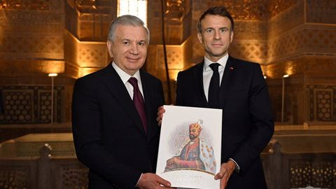 Macron's and Mirziyoyev's journey through Samarkand's historical sites&nbsp;