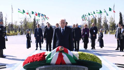 Italian President Sergio Mattarella and daughter Laura visit "New Uzbekistan" park&nbsp;