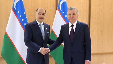 Uzbekistan's president and 'Air Products' chairman discuss high-tech cooperation in Dubai&nbsp;