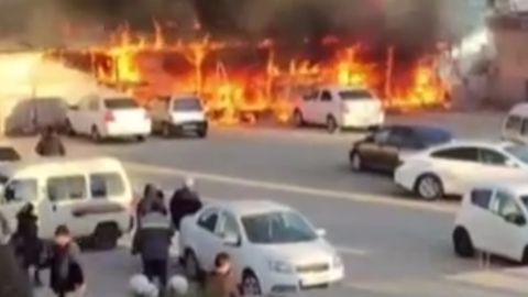 Хоразмда ёйма савдо расталарида ёнғин чиқди