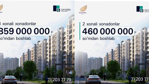 Modern Sergeli majmuasida 2 xonali xonadonlarni 460 mln so&lsquo;mdan xarid qiling!
