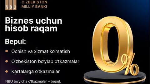 NBU kichik va o&lsquo;rta biznes uchun &ldquo;0&rdquo; tarifini taqdim etadi