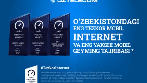 UZTELECOM o&lsquo;z yetakchiligini internet sinovlari bo&lsquo;yicha jahonning yirik kompaniyasi Ookla&reg;ning ikkita oliy mukofoti bilan tasdiqladi&nbsp;&nbsp;