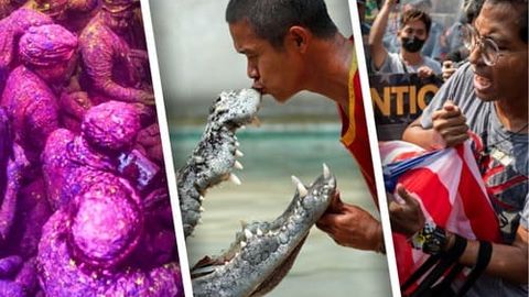 Yirtib tashlangan Amerika bayrog&lsquo;i, yig&lsquo;layotgan prezident, o&lsquo;qqa tutilgan avtomobillar &mdash; 19-mart suratlari