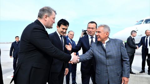 Tatarstan Chairman Rustam Minnikhanov arrives in Uzbekistan&nbsp;