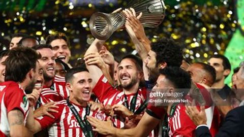 &ldquo;Olimpiakos&rdquo; ekstra taymdagi yagona gol evaziga Konferensiyalar Ligasi g&lsquo;olibiga aylandi (video)