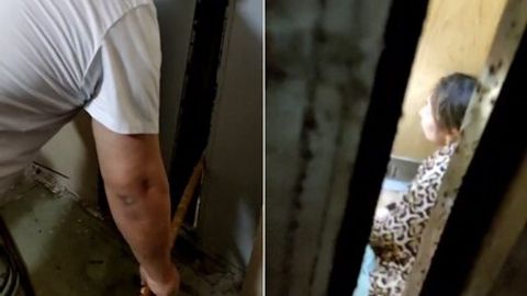 Қўқондаги кўп қаватли уйлардан бирида аёл ёш боласи билан лифтда қамалиб, хушидан кетди (видео) 
