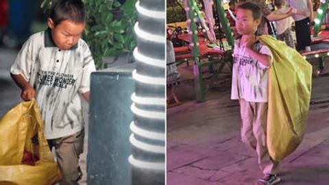 Пул топиш учун чиқинди тўплайдиган оғир касал бола Хитой интернет фойдаланувчиларини таъсирлантирди (видео)&nbsp;