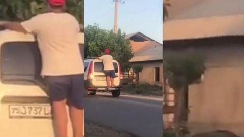 Сурхондарёда&nbsp;ҳайдовчи автомобилининг орқасида боланинг осилиб кетаётганини пайқамаганини айтди (видео)&nbsp;&nbsp;