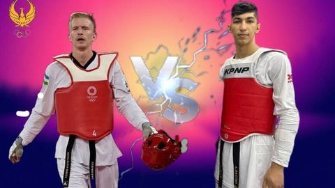 Parij&mdash;2024. Taekvondochi Nikita Rafalovich eronlik raqibiga qarshi jang qildi&nbsp;