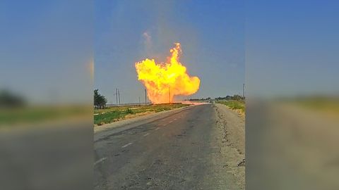 Qashqadaryoda quvurdan gaz sizib chiqib, yong&lsquo;in yuzaga keldi (video)&nbsp;