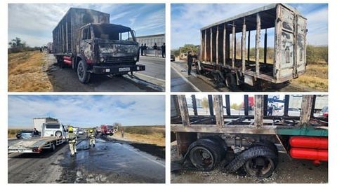Jizzaxda &ldquo;KamAZ&rdquo; yonib ketdi