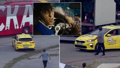 Taksi-4 real hayotda. Futbol uchrashuvi bo&lsquo;layotgan maydonga taksi kirib keldi