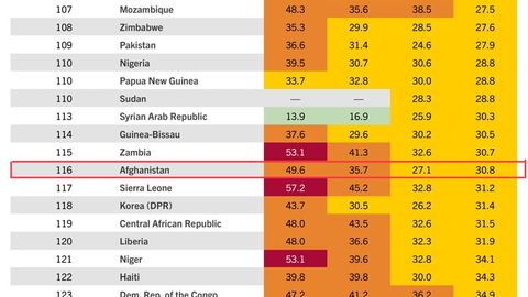 Afghanistan's hunger crisis worsens as it ranks 116th in 2024 Global Hunger Index &nbsp;
