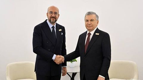 Shavkat Mirziyoyev Yevropa kengashi raisi Sharl Mishel bilan uchrashdi
