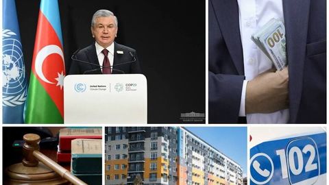 Президентнинг Бокудаги иқлим саммитида иштироки, фаоллик даражаси пасайган уй-жой бозори, Фарғонада пора олаётганда ушланган коррупцияга қарши курашувчи мансабдор: 12 ноябрнинг энг муҳим хабарлари