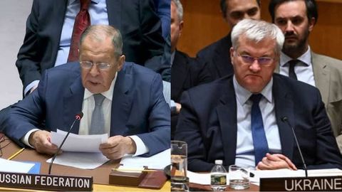 Ukraina TIV rahbari Lavrov nutqidan oldin YXHT majlislar zalini tark etdi (video)