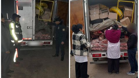 Самарқандда 2 тонна яроқсиз мол гўшти олиб кетаётган машина тўхтатилди