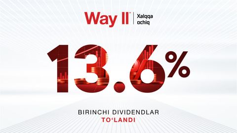 Way II investorlariga 13,6% dividend to&lsquo;ladi.&nbsp;Investorlar uchun ajoyib yangilik!&nbsp;