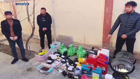 Farg&lsquo;ona tumanidagi xonadonda narkolaboratoriya fosh etilib, uch kishi qamoqqa olindi (video)