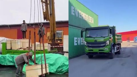 Тошкентдаги божхона постидан олиб ўтилмоқчи бўлган авто эҳтиёт қисмлари самосвал бўлиб чиқди (видео)