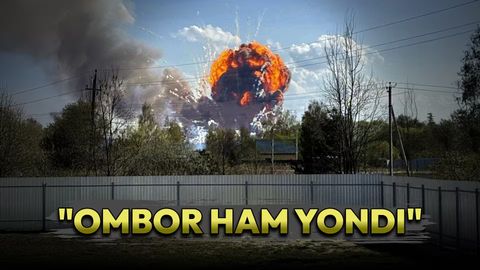 Россиянинг энг йирик ўқ-дори омборларидан бири портлади (видео)