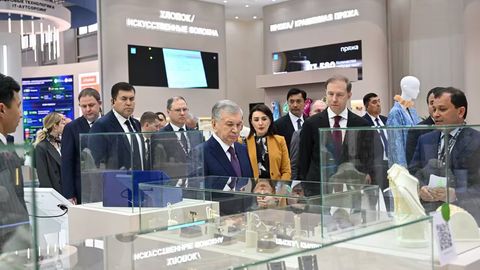 Uzbekistan's President Mirziyoyev visits INNOPROM Central Asia international exhibition in Tashkent&nbsp;