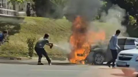 Toshkentda Orlando yonib ketdi (video)